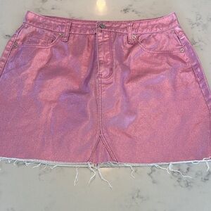 Shimmery Pink Mini Skirt